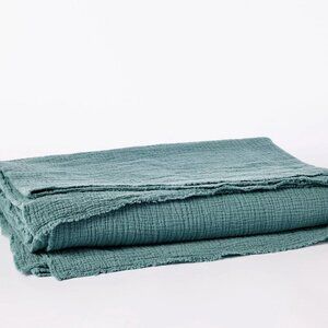 Coyuchi 2025 Topanga Organic Cotton Matelasse Blanket King Surf Rare Retired